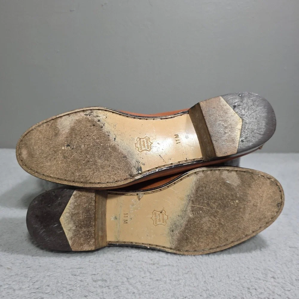 Giorgio Brutini Le Glove Shark Brown Leather Weave‎ Dress Shoes Men's 11